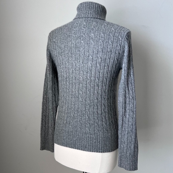 Magaschoni 100% Cashmere Gray Cable Knit Turtleneck Sweater Medium - Picture 12 of 15